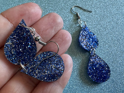 Rain Earrings: Laser Cut Acrylic Raindrops, Rain Drops, Drop, Tear, Stormy Weather, Raining, Rain Storm, Cold, Best Gifts for Her/Him/Them