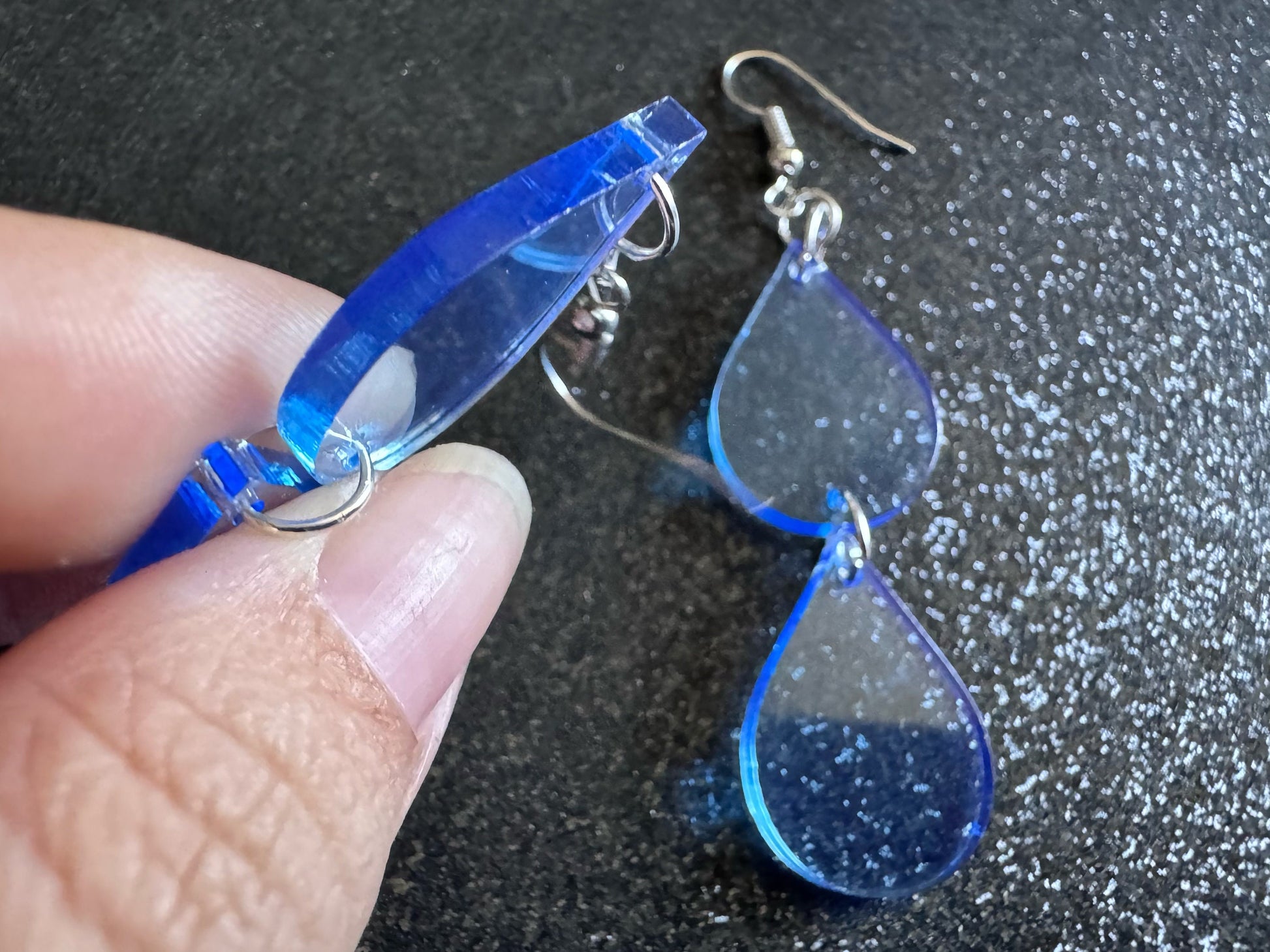 Rain Earrings: Laser Cut Acrylic Raindrops, Rain Drops, Drop, Tear, Stormy Weather, Raining, Rain Storm, Cold, Best Gifts for Her/Him/Them