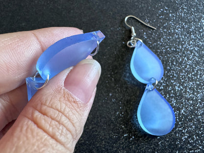 Rain Earrings: Laser Cut Acrylic Raindrops, Rain Drops, Drop, Tear, Stormy Weather, Raining, Rain Storm, Cold, Best Gifts for Her/Him/Them