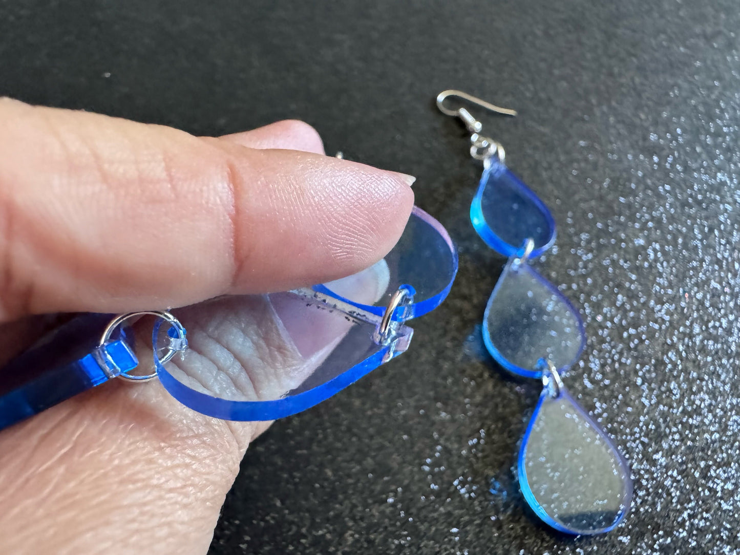 Rain Earrings: Laser Cut Acrylic Raindrops, Rain Drops, Drop, Tear, Stormy Weather, Raining, Rain Storm, Cold, Best Gifts for Her/Him/Them