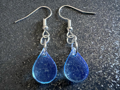 Rain Earrings: Laser Cut Acrylic Raindrops, Rain Drops, Drop, Tear, Stormy Weather, Raining, Rain Storm, Cold, Best Gifts for Her/Him/Them