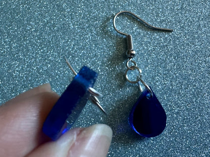Rain Earrings: Laser Cut Acrylic Raindrops, Rain Drops, Drop, Tear, Stormy Weather, Raining, Rain Storm, Cold, Best Gifts for Her/Him/Them