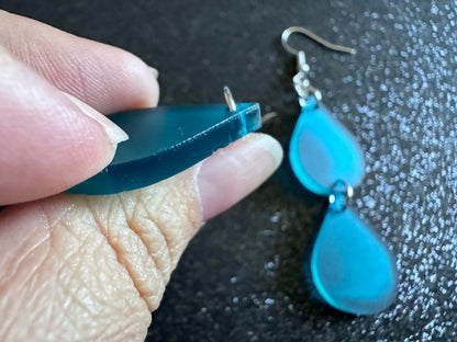 Rain Earrings: Laser Cut Acrylic Raindrops, Rain Drops, Drop, Tear, Stormy Weather, Raining, Rain Storm, Cold, Best Gifts for Her/Him/Them