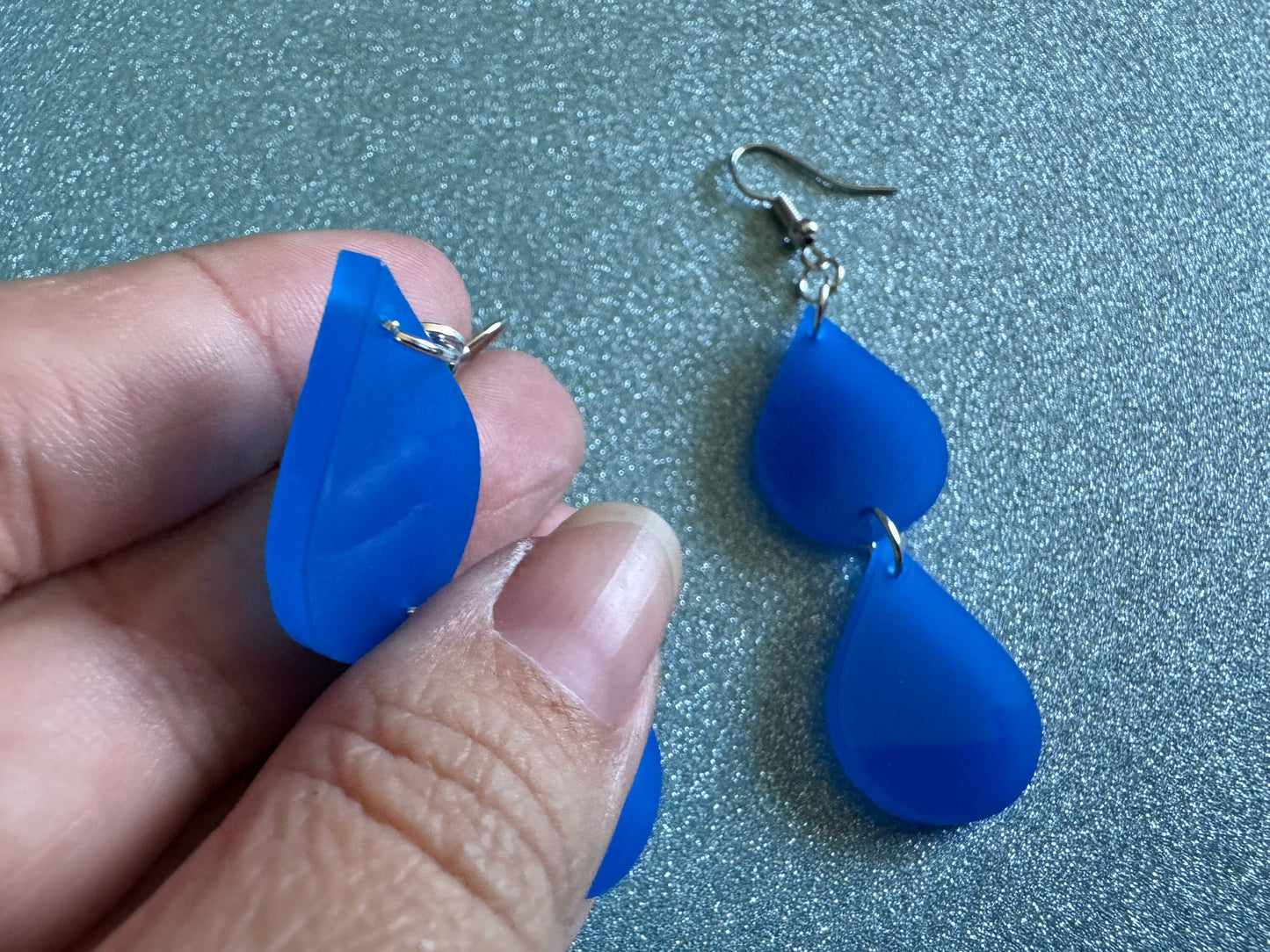 Rain Earrings: Laser Cut Acrylic Raindrops, Rain Drops, Drop, Tear, Stormy Weather, Raining, Rain Storm, Cold, Best Gifts for Her/Him/Them