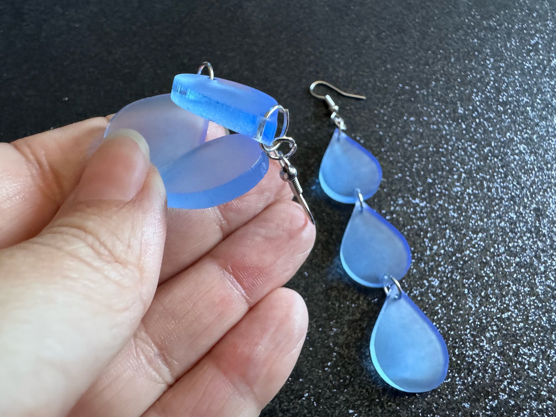 Rain Earrings: Laser Cut Acrylic Raindrops, Rain Drops, Drop, Tear, Stormy Weather, Raining, Rain Storm, Cold, Best Gifts for Her/Him/Them
