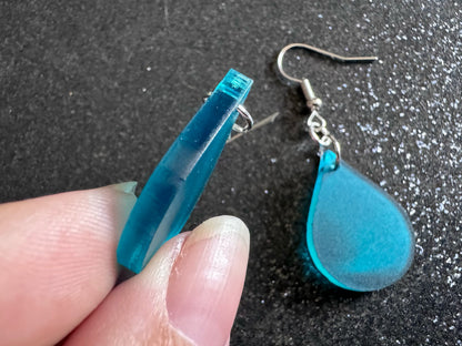 Rain Earrings: Laser Cut Acrylic Raindrops, Rain Drops, Drop, Tear, Stormy Weather, Raining, Rain Storm, Cold, Best Gifts for Her/Him/Them