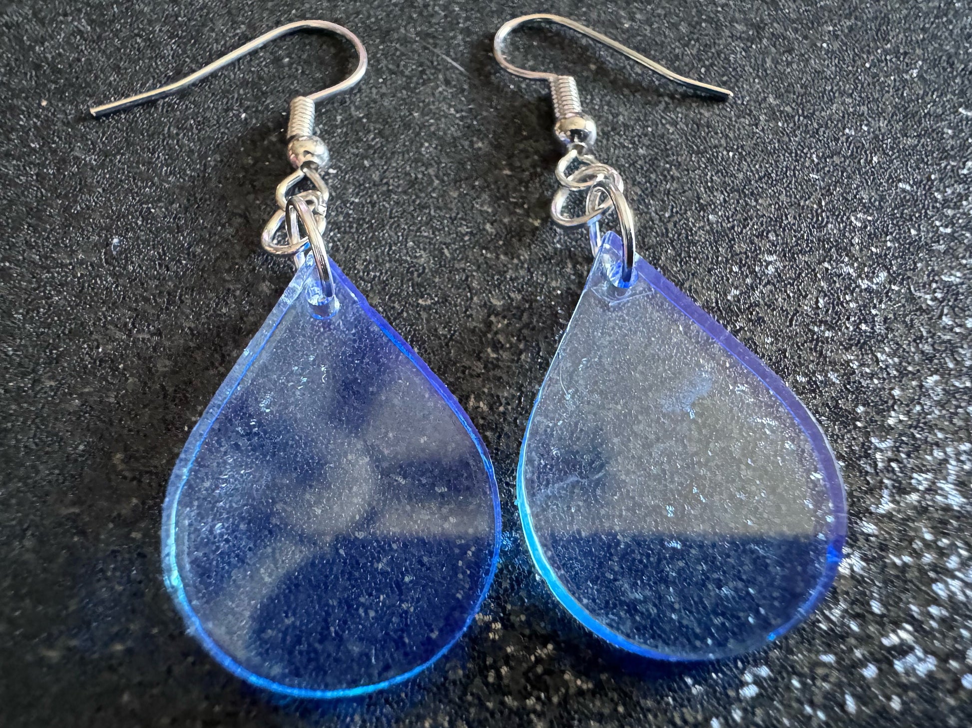Rain Earrings: Laser Cut Acrylic Raindrops, Rain Drops, Drop, Tear, Stormy Weather, Raining, Rain Storm, Cold, Best Gifts for Her/Him/Them