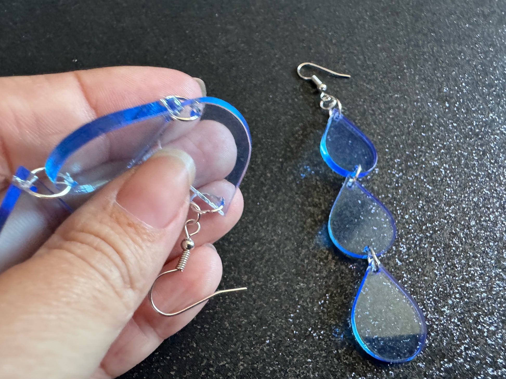 Rain Earrings: Laser Cut Acrylic Raindrops, Rain Drops, Drop, Tear, Stormy Weather, Raining, Rain Storm, Cold, Best Gifts for Her/Him/Them