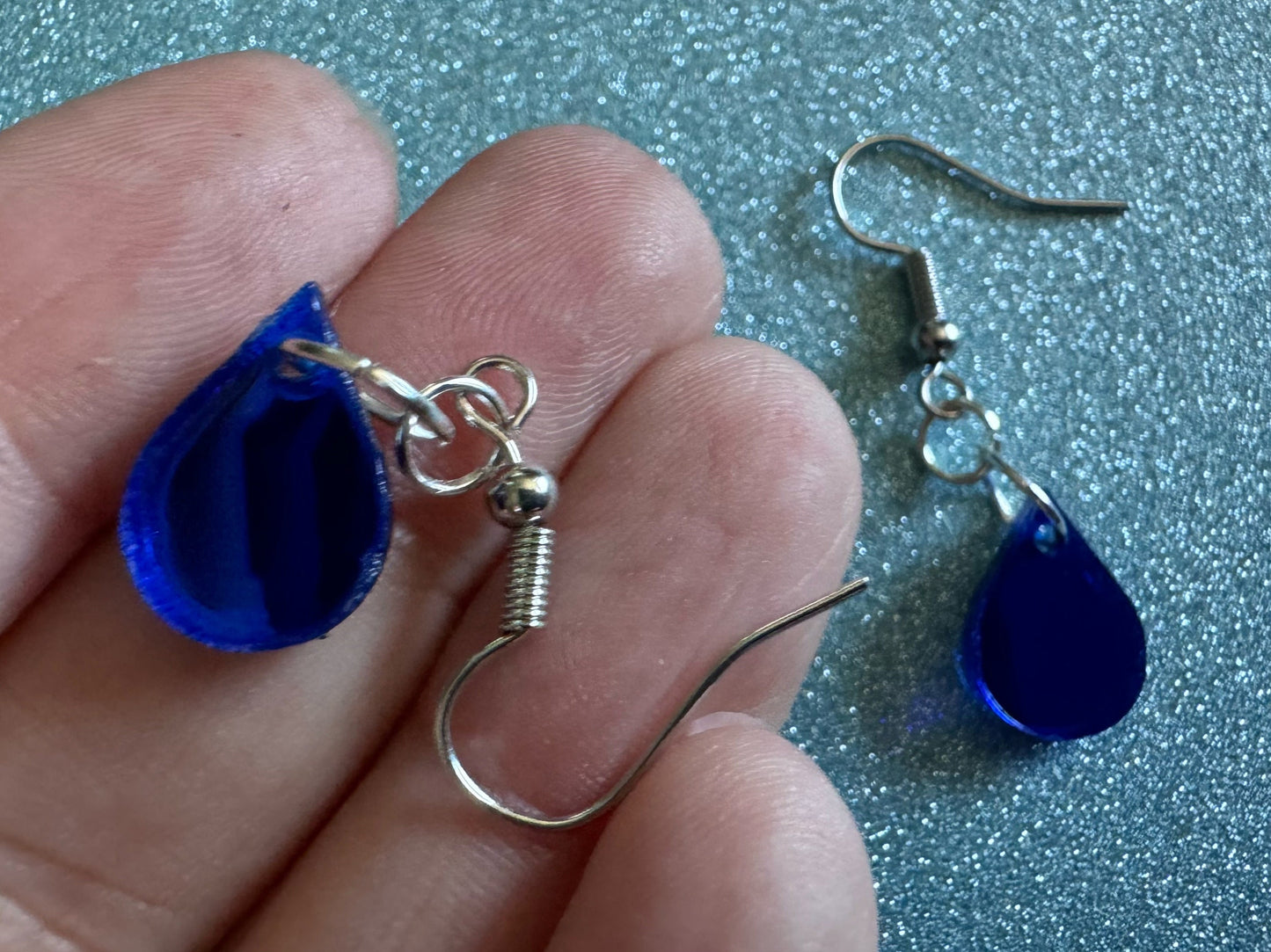 Rain Earrings: Laser Cut Acrylic Raindrops, Rain Drops, Drop, Tear, Stormy Weather, Raining, Rain Storm, Cold, Best Gifts for Her/Him/Them