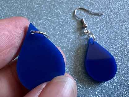 Rain Earrings: Laser Cut Acrylic Raindrops, Rain Drops, Drop, Tear, Stormy Weather, Raining, Rain Storm, Cold, Best Gifts for Her/Him/Them
