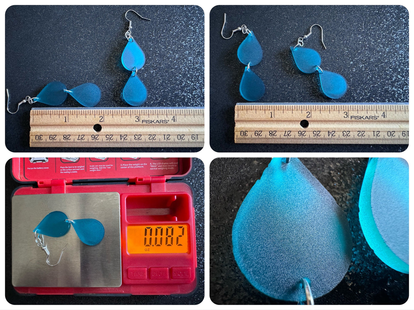 Rain Earrings: Laser Cut Acrylic Raindrops, Rain Drops, Drop, Tear, Stormy Weather, Raining, Rain Storm, Cold, Best Gifts for Her/Him/Them
