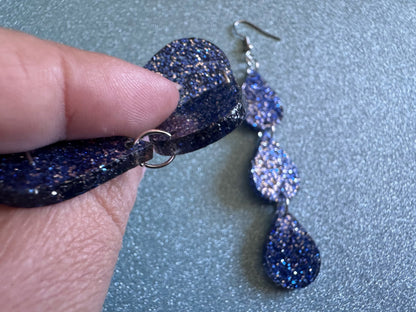 Rain Earrings: Laser Cut Acrylic Raindrops, Rain Drops, Drop, Tear, Stormy Weather, Raining, Rain Storm, Cold, Best Gifts for Her/Him/Them