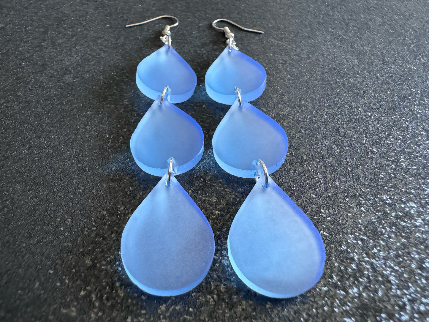 Rain Earrings: Laser Cut Acrylic Raindrops, Rain Drops, Drop, Tear, Stormy Weather, Raining, Rain Storm, Cold, Best Gifts for Her/Him/Them
