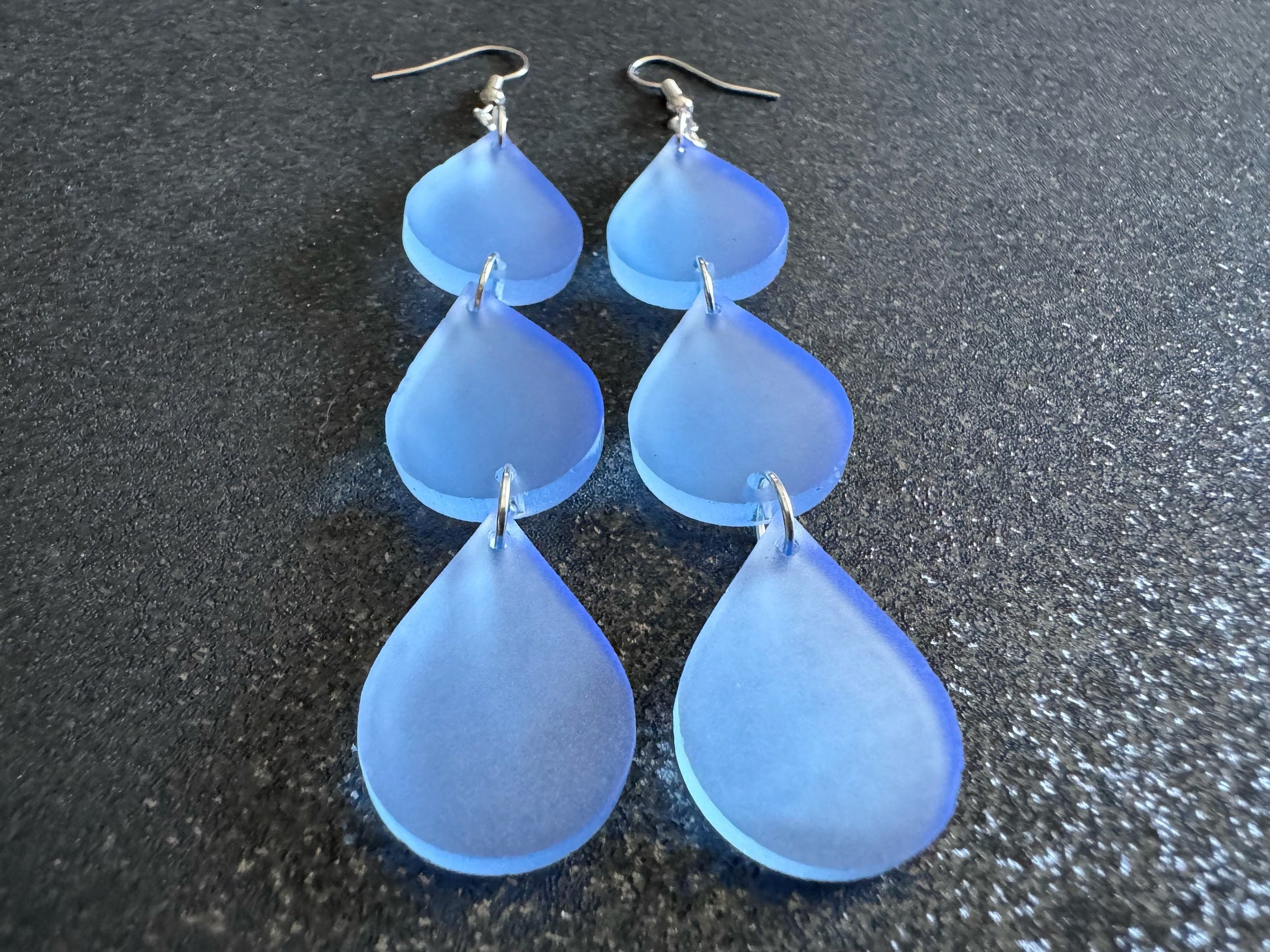 Rain Earrings: Laser Cut Acrylic Raindrops, Rain Drops, Drop, Tear, Stormy Weather, Raining, Rain Storm, Cold, Best Gifts for Her/Him/Them