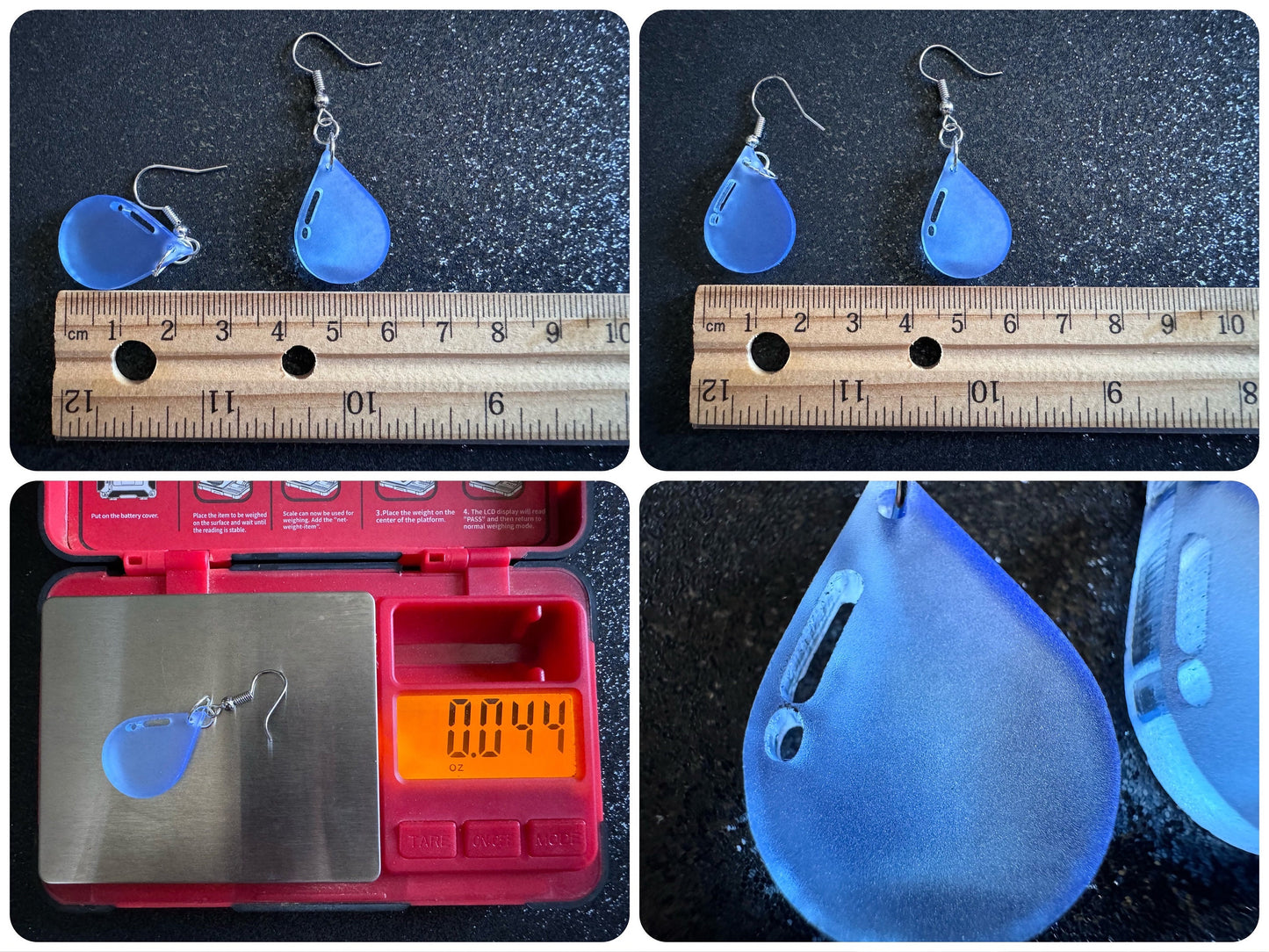 Rain Earrings: Laser Cut Acrylic Raindrops, Rain Drops, Drop, Tear, Stormy Weather, Raining, Rain Storm, Cold, Best Gifts for Her/Him/Them