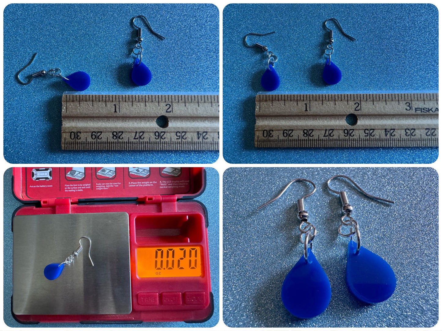 Rain Earrings: Laser Cut Acrylic Raindrops, Rain Drops, Drop, Tear, Stormy Weather, Raining, Rain Storm, Cold, Best Gifts for Her/Him/Them