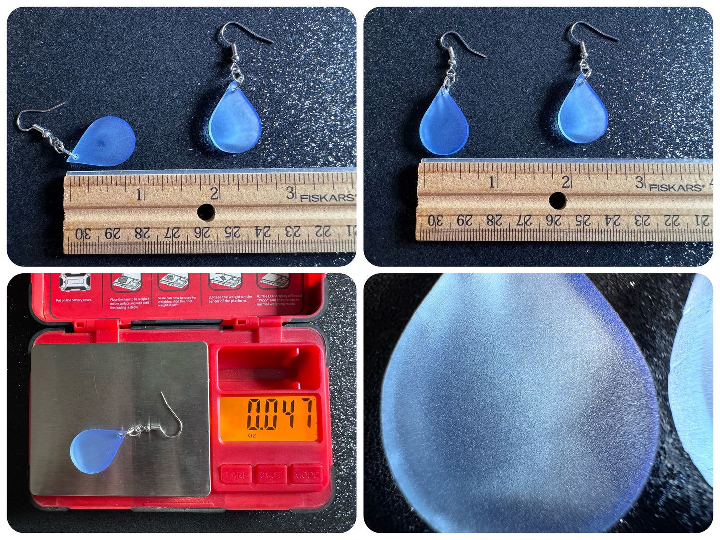 Rain Earrings: Laser Cut Acrylic Raindrops, Rain Drops, Drop, Tear, Stormy Weather, Raining, Rain Storm, Cold, Best Gifts for Her/Him/Them