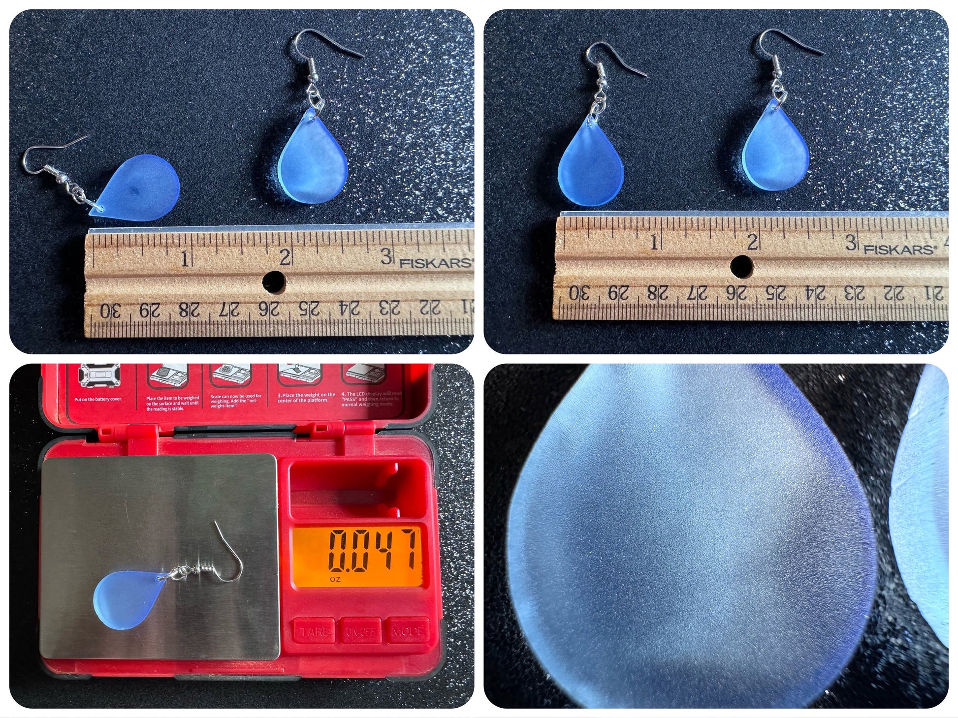 Rain Earrings: Laser Cut Acrylic Raindrops, Rain Drops, Drop, Tear, Stormy Weather, Raining, Rain Storm, Cold, Best Gifts for Her/Him/Them
