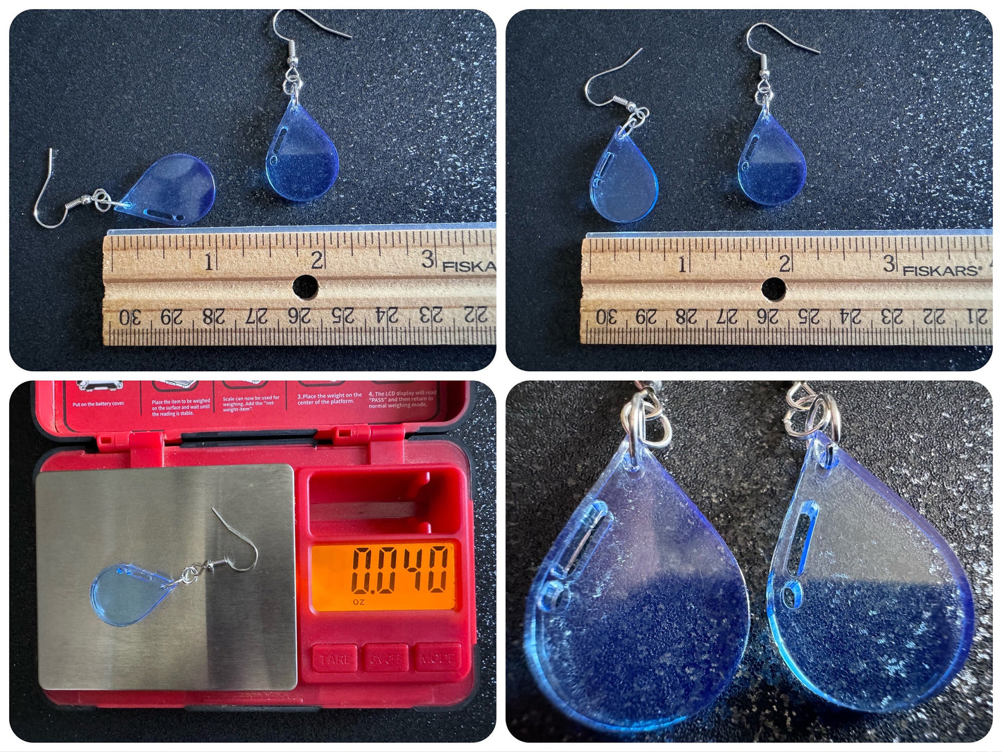 Rain Earrings: Laser Cut Acrylic Raindrops, Rain Drops, Drop, Tear, Stormy Weather, Raining, Rain Storm, Cold, Best Gifts for Her/Him/Them