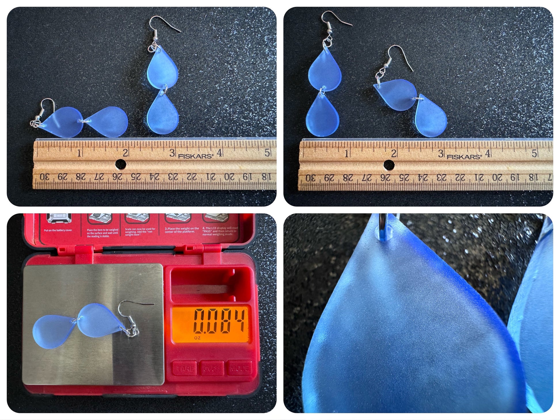 Rain Earrings: Laser Cut Acrylic Raindrops, Rain Drops, Drop, Tear, Stormy Weather, Raining, Rain Storm, Cold, Best Gifts for Her/Him/Them