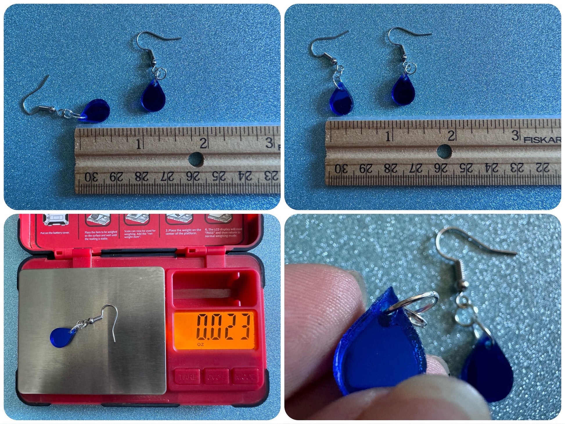 Rain Earrings: Laser Cut Acrylic Raindrops, Rain Drops, Drop, Tear, Stormy Weather, Raining, Rain Storm, Cold, Best Gifts for Her/Him/Them