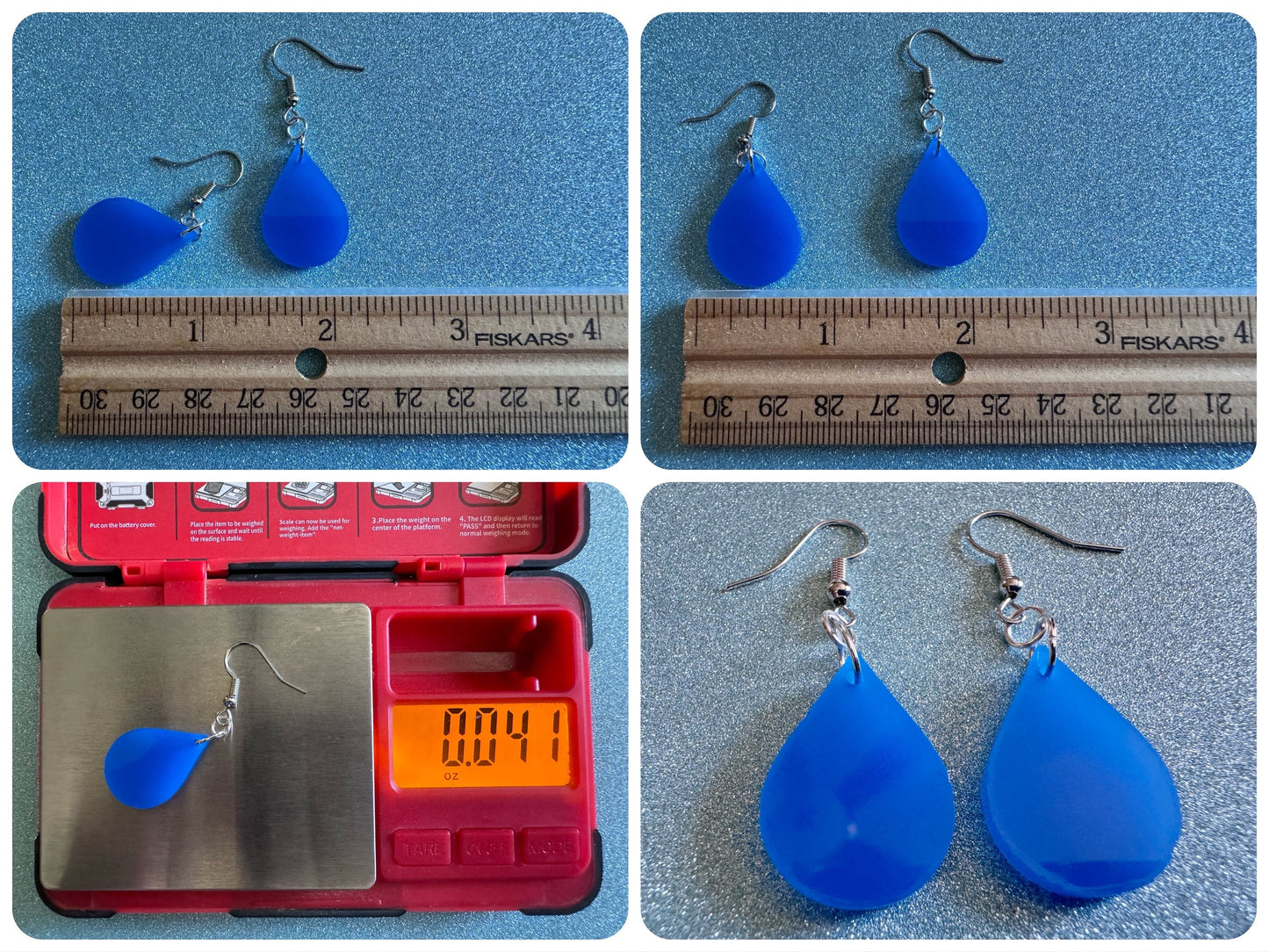 Rain Earrings: Laser Cut Acrylic Raindrops, Rain Drops, Drop, Tear, Stormy Weather, Raining, Rain Storm, Cold, Best Gifts for Her/Him/Them