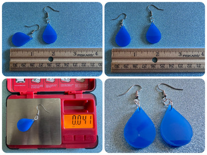 Rain Earrings: Laser Cut Acrylic Raindrops, Rain Drops, Drop, Tear, Stormy Weather, Raining, Rain Storm, Cold, Best Gifts for Her/Him/Them