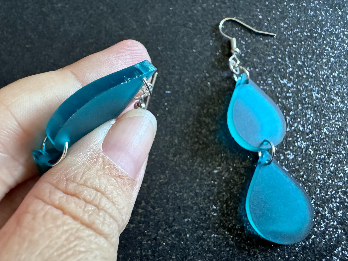 Rain Earrings: Laser Cut Acrylic Raindrops, Rain Drops, Drop, Tear, Stormy Weather, Raining, Rain Storm, Cold, Best Gifts for Her/Him/Them