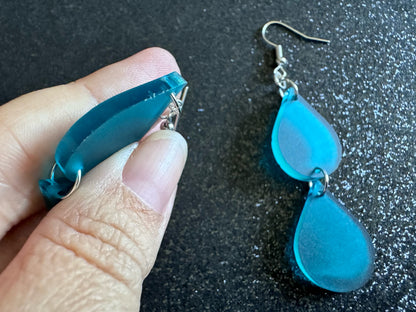 Rain Earrings: Laser Cut Acrylic Raindrops, Rain Drops, Drop, Tear, Stormy Weather, Raining, Rain Storm, Cold, Best Gifts for Her/Him/Them