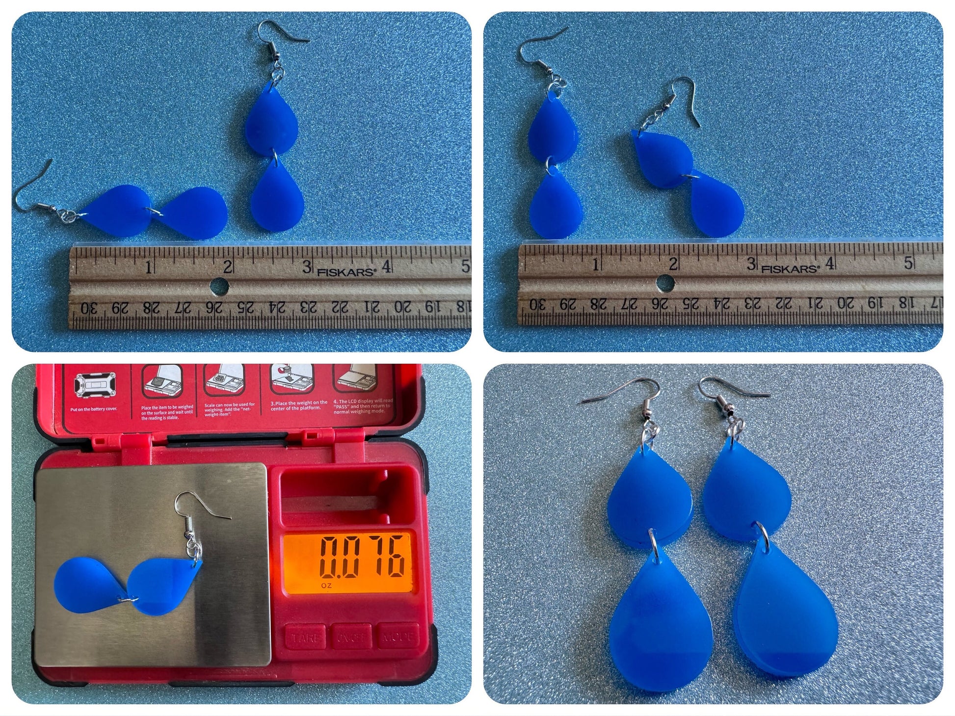 Rain Earrings: Laser Cut Acrylic Raindrops, Rain Drops, Drop, Tear, Stormy Weather, Raining, Rain Storm, Cold, Best Gifts for Her/Him/Them