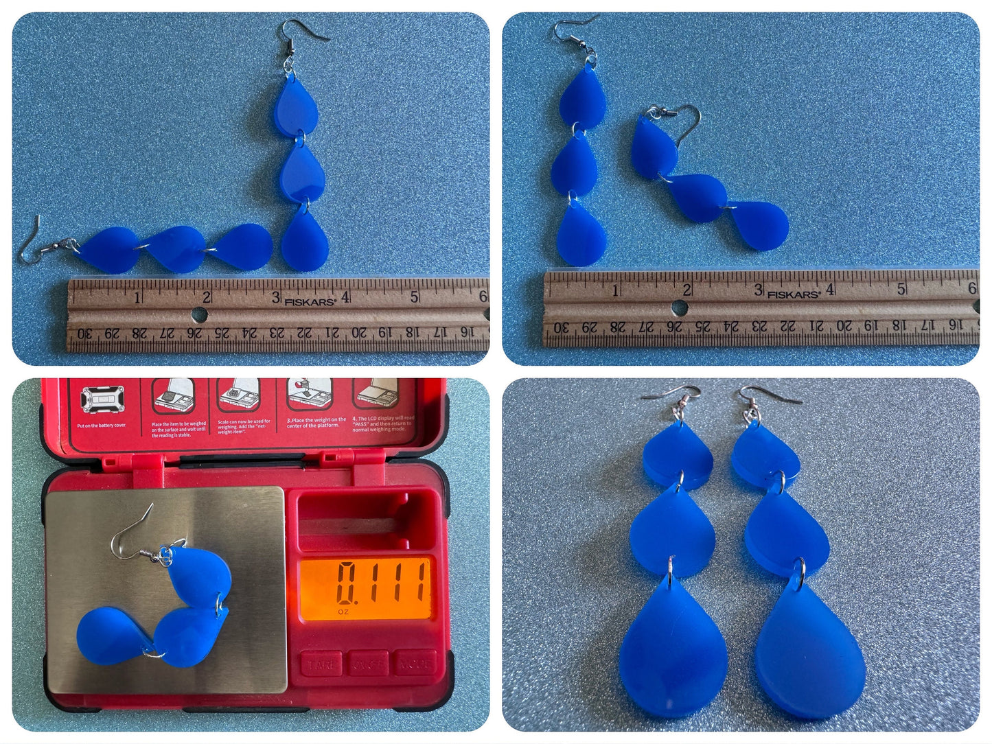Rain Earrings: Laser Cut Acrylic Raindrops, Rain Drops, Drop, Tear, Stormy Weather, Raining, Rain Storm, Cold, Best Gifts for Her/Him/Them