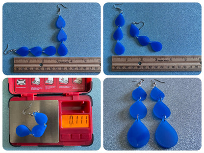 Rain Earrings: Laser Cut Acrylic Raindrops, Rain Drops, Drop, Tear, Stormy Weather, Raining, Rain Storm, Cold, Best Gifts for Her/Him/Them