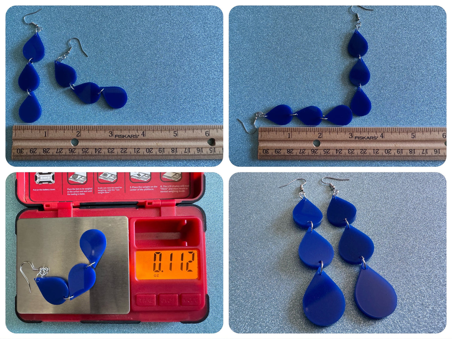 Rain Earrings: Laser Cut Acrylic Raindrops, Rain Drops, Drop, Tear, Stormy Weather, Raining, Rain Storm, Cold, Best Gifts for Her/Him/Them