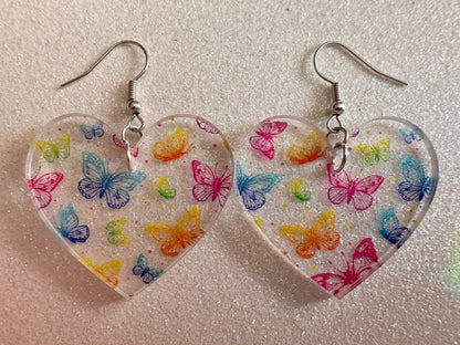 Rainbow Butterfly Earrings: Laser Cut Acrylic Butterflies, Summer, Monarch, Insects, Bugs, Insects, Colorful, Best Gifts for Her/Him/Them