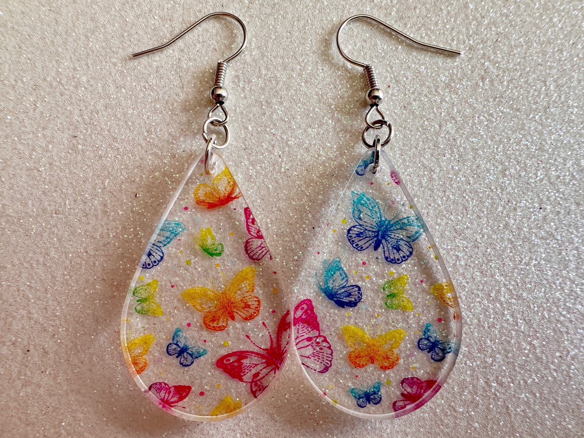 Rainbow Butterfly Earrings: Laser Cut Acrylic Butterflies, Summer, Monarch, Insects, Bugs, Insects, Colorful, Best Gifts for Her/Him/Them