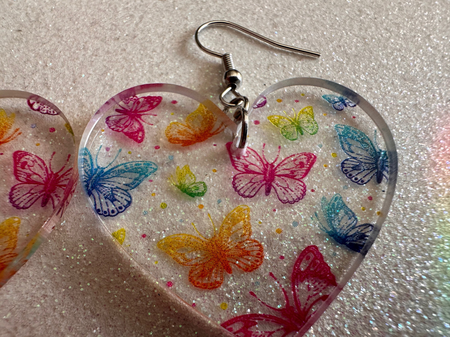 Rainbow Butterfly Earrings: Laser Cut Acrylic Butterflies, Summer, Monarch, Insects, Bugs, Insects, Colorful, Best Gifts for Her/Him/Them