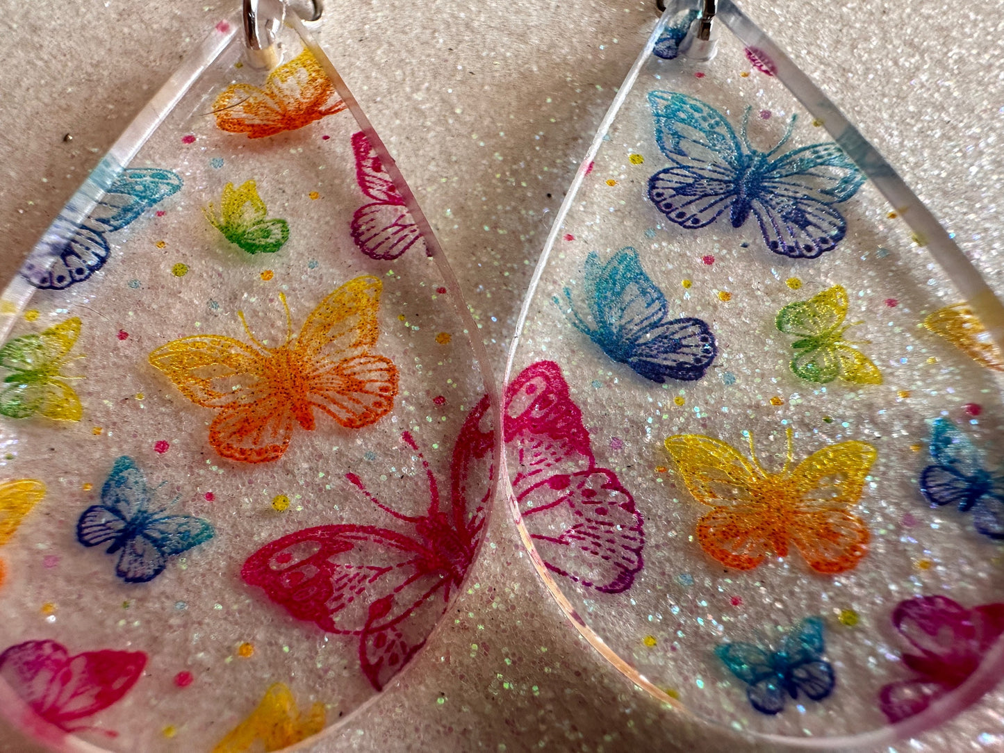 Rainbow Butterfly Earrings: Laser Cut Acrylic Butterflies, Summer, Monarch, Insects, Bugs, Insects, Colorful, Best Gifts for Her/Him/Them