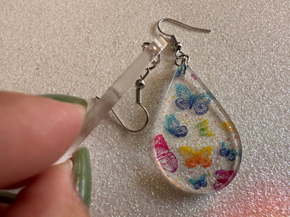 Rainbow Butterfly Earrings: Laser Cut Acrylic Butterflies, Summer, Monarch, Insects, Bugs, Insects, Colorful, Best Gifts for Her/Him/Them