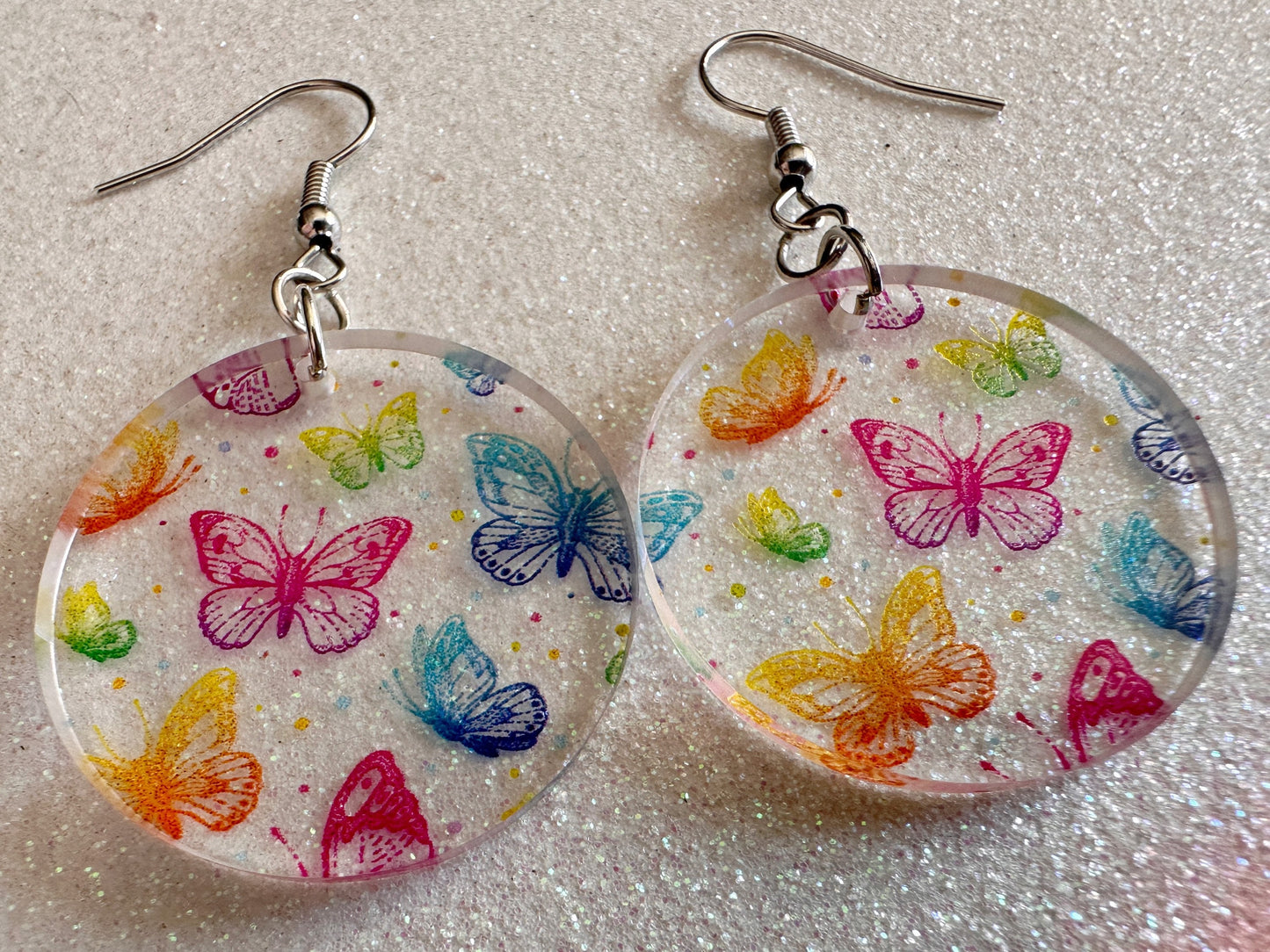 Rainbow Butterfly Earrings: Laser Cut Acrylic Butterflies, Summer, Monarch, Insects, Bugs, Insects, Colorful, Best Gifts for Her/Him/Them