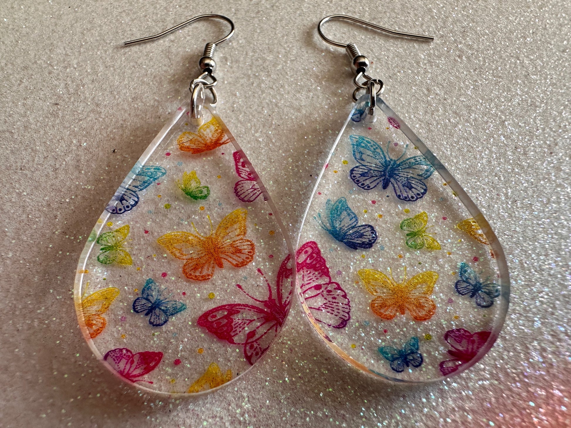 Rainbow Butterfly Earrings: Laser Cut Acrylic Butterflies, Summer, Monarch, Insects, Bugs, Insects, Colorful, Best Gifts for Her/Him/Them