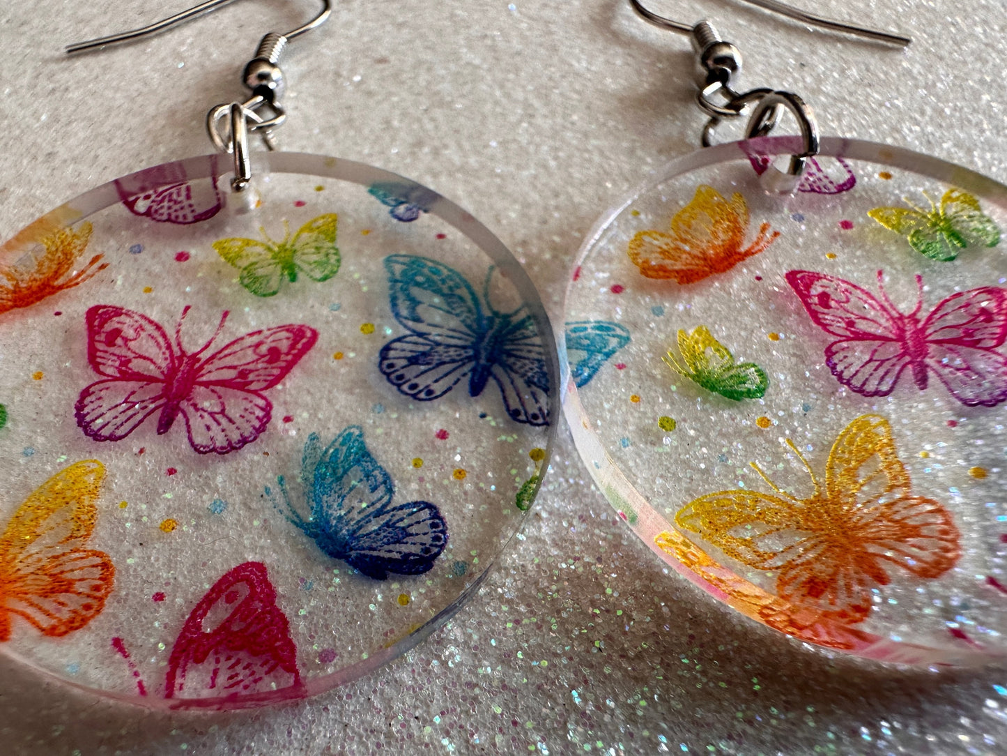 Rainbow Butterfly Earrings: Laser Cut Acrylic Butterflies, Summer, Monarch, Insects, Bugs, Insects, Colorful, Best Gifts for Her/Him/Them