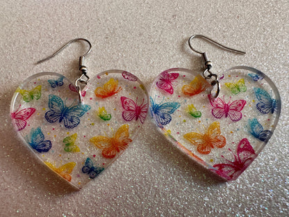 Rainbow Butterfly Earrings: Laser Cut Acrylic Butterflies, Summer, Monarch, Insects, Bugs, Insects, Colorful, Best Gifts for Her/Him/Them