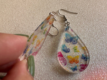 Rainbow Butterfly Earrings: Laser Cut Acrylic Butterflies, Summer, Monarch, Insects, Bugs, Insects, Colorful, Best Gifts for Her/Him/Them