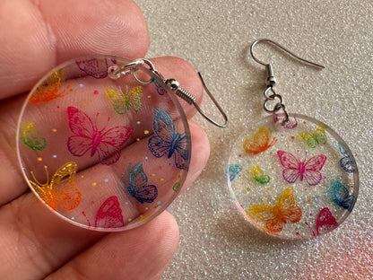 Rainbow Butterfly Earrings: Laser Cut Acrylic Butterflies, Summer, Monarch, Insects, Bugs, Insects, Colorful, Best Gifts for Her/Him/Them