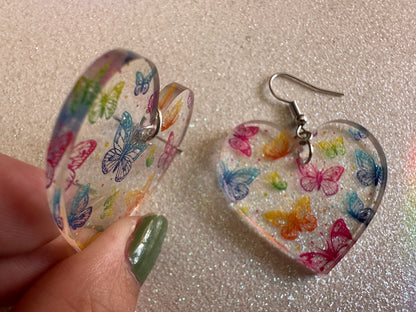 Rainbow Butterfly Earrings: Laser Cut Acrylic Butterflies, Summer, Monarch, Insects, Bugs, Insects, Colorful, Best Gifts for Her/Him/Them