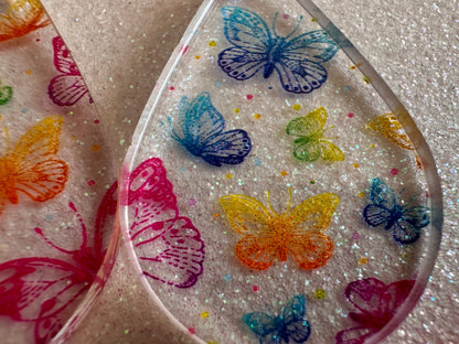 Rainbow Butterfly Earrings: Laser Cut Acrylic Butterflies, Summer, Monarch, Insects, Bugs, Insects, Colorful, Best Gifts for Her/Him/Them