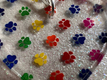 Rainbow Dog Paw Earrings: Laser Cut Acrylic Paw Prints, Dogs, Doggo, Dog Lover, Pet, Pets, Cat, Animal, Love, Best Gifts for Her/Him/Them