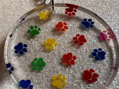 Rainbow Dog Paw Earrings: Laser Cut Acrylic Paw Prints, Dogs, Doggo, Dog Lover, Pet, Pets, Cat, Animal, Love, Best Gifts for Her/Him/Them