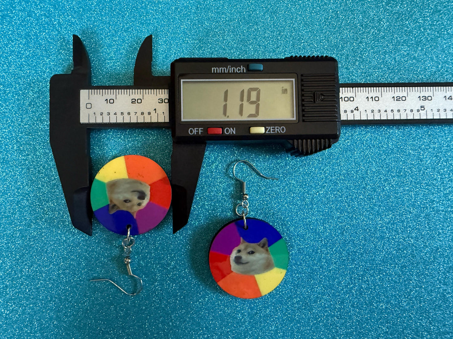 Rainbow Doge Meme  Earrings: Wooden Sublimated Meme Earrings, Dog Memes, Novelty, Pop Culture, Green Earrings, Best Gifts for Her/Him/Them