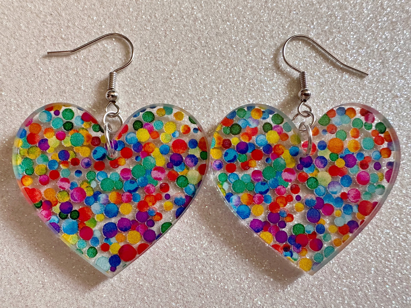 Rainbow Earrings: Laser Cut Acrylic Rainbow Dots, Pride, Aloha, Summer Vibes, Happy, Colorful, Colors, Art, Best Gifts for Her/Him/Them